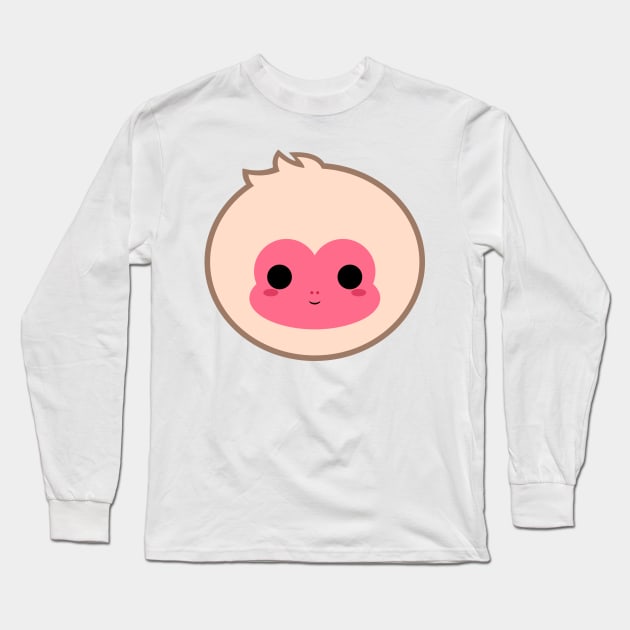 Cute Snow Monkey Long Sleeve T-Shirt by alien3287